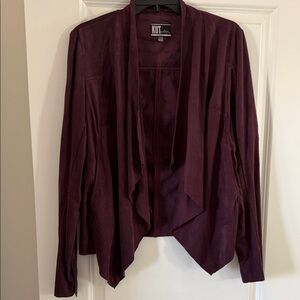 Kut from the Kloth Draped Open-Front Blazer - Deep Wine